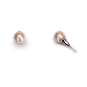 1950s 8mm pale pink pearl earrings: 1950s pearl stud earrings