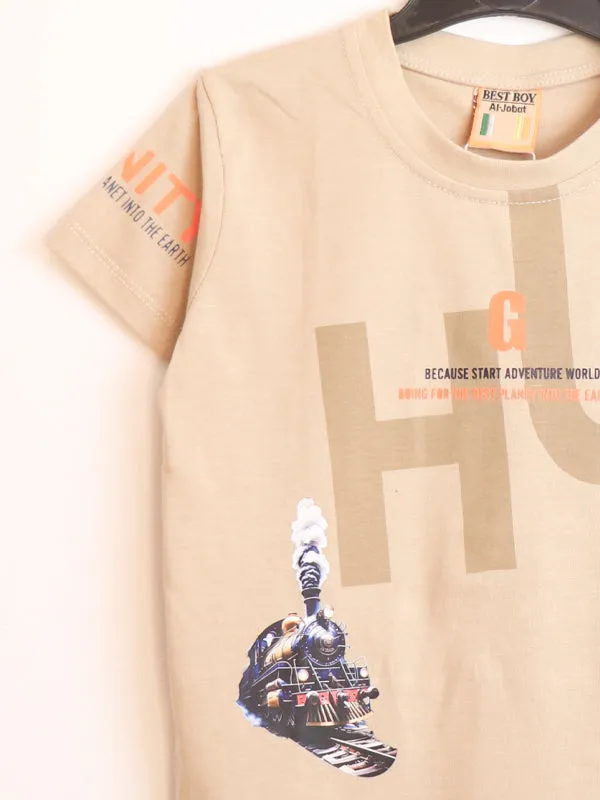 AJ Boys T-Shirt 2.5Yrs - 8 Yrs HU Fawn