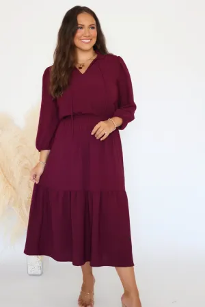 Any Occasion Dress- Burgundy