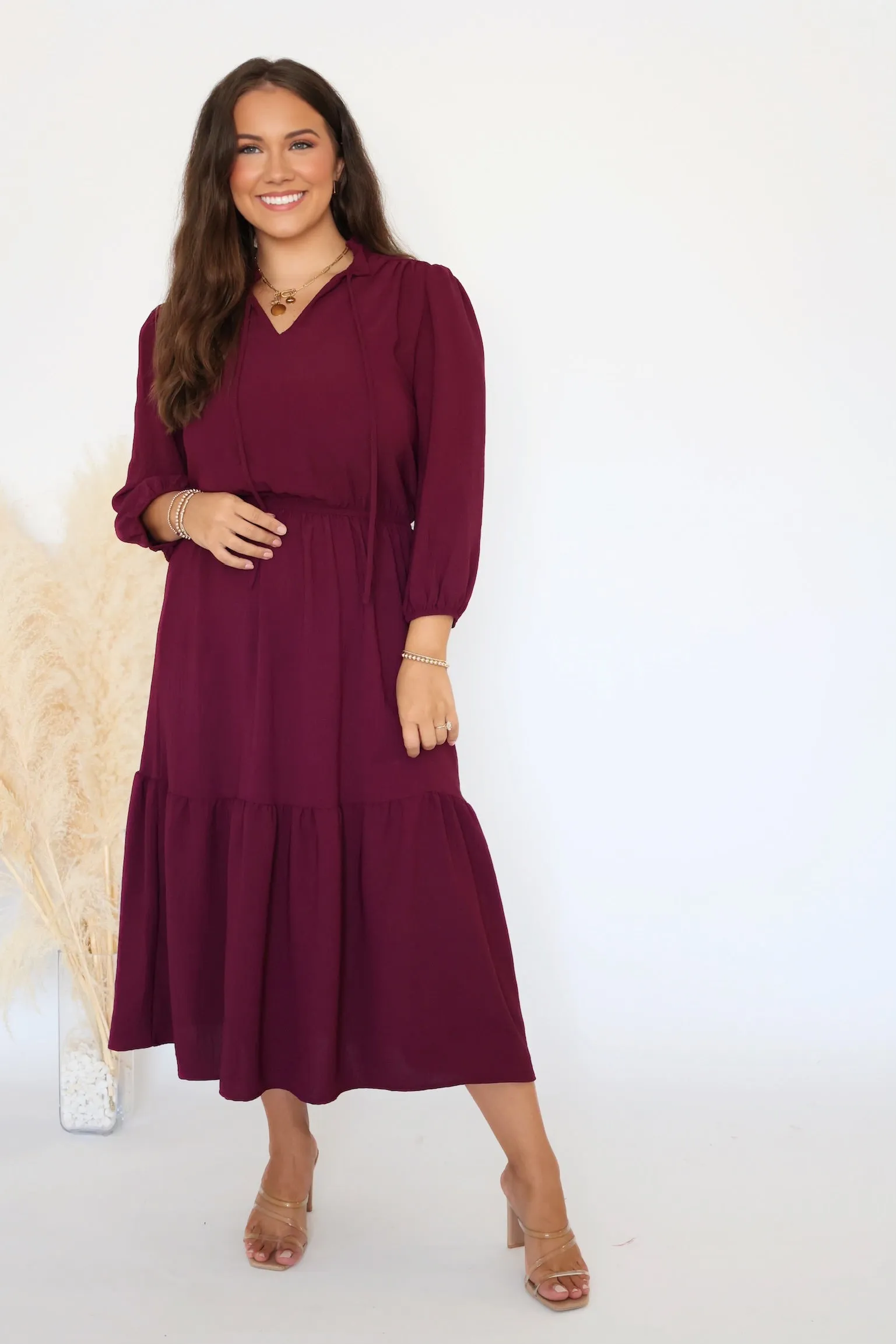 Any Occasion Dress- Burgundy