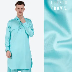 Blizzard Blue Subtle Sheen Super Soft Premium Cotton Pathani