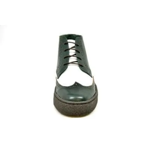 British Walkers Wingtip Two Tone Men's Green and White Leather