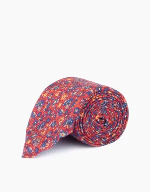 Burgundy & Brown Vintage Floral Silk Tie