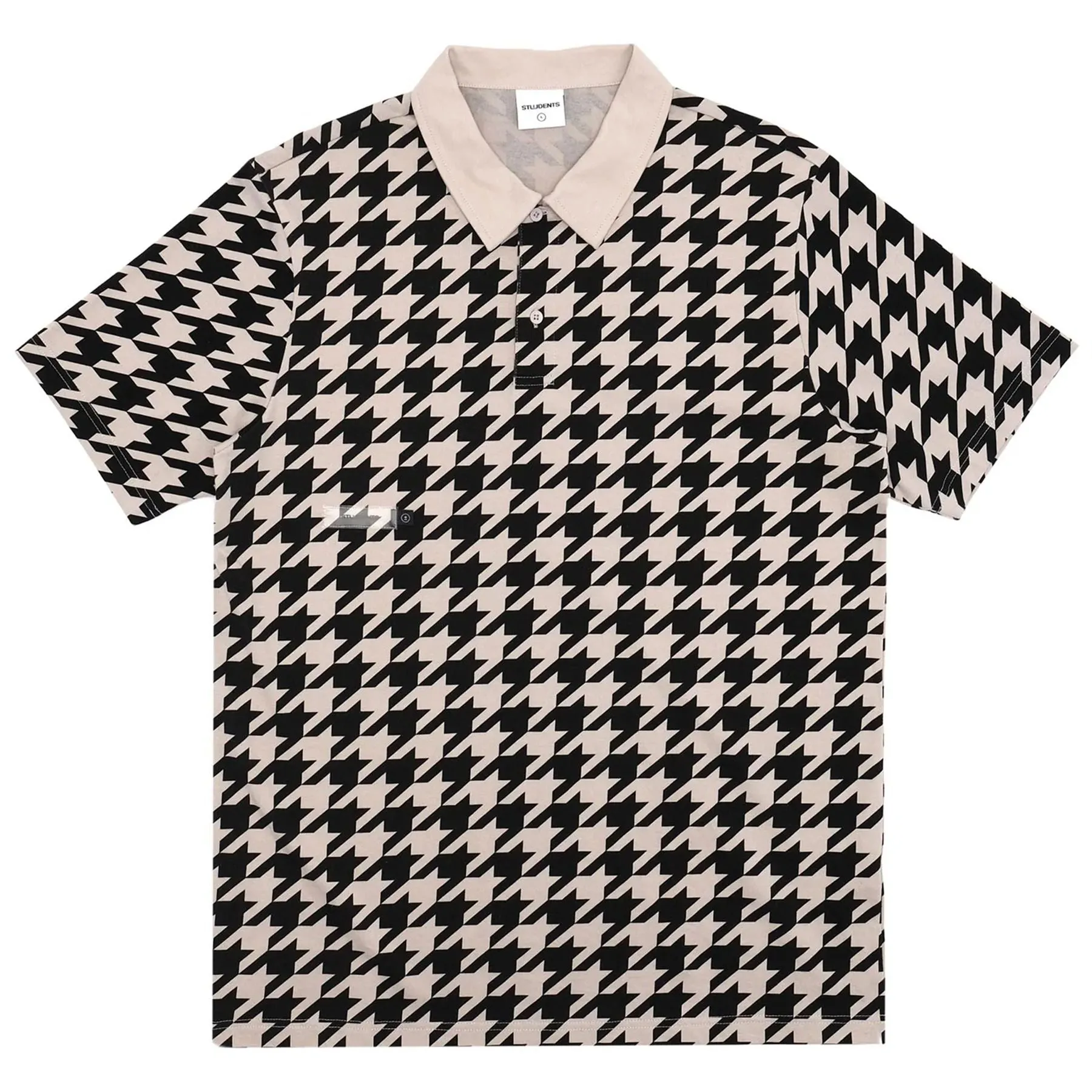 Cavinder Houndstooth Polo Shirt Grey - SS24