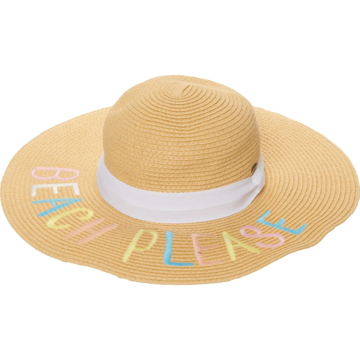 C.C. Women's Beach Please UPF 50  Wide Brim Paper Straw Hat