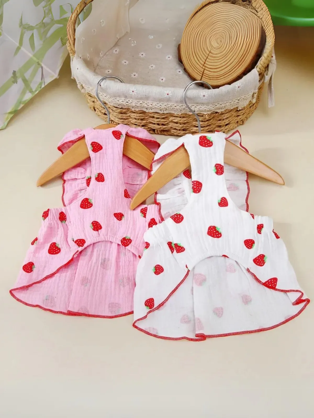 Charming Summer Strawberry Print Dog Dress