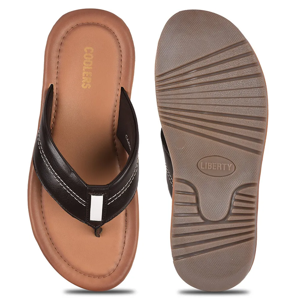 Coolers By Liberty CAROL Casual Brown Flip-Flop Slippers & Flip-Flop For Men