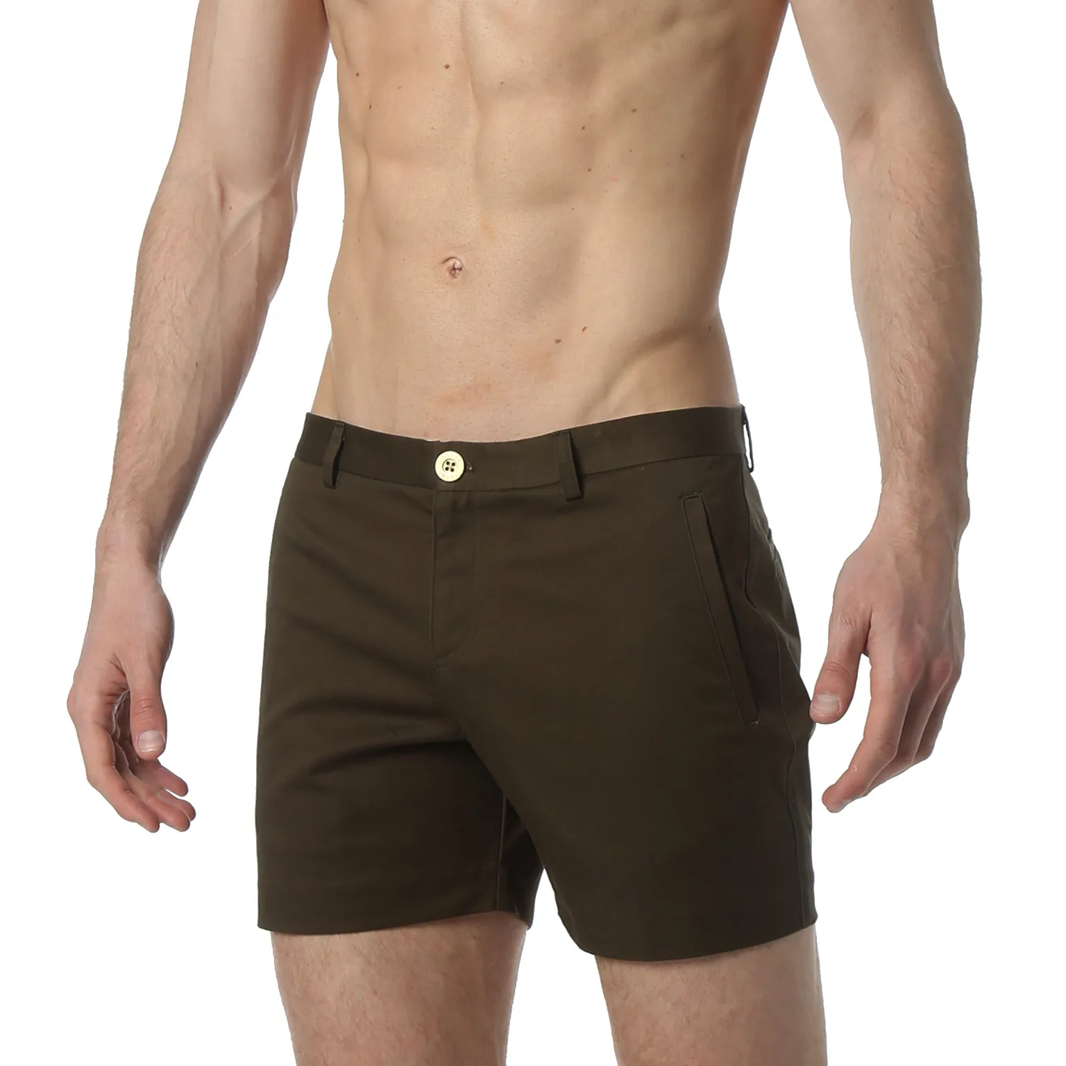 Dark Olive Solid Stretch Holler Shorts