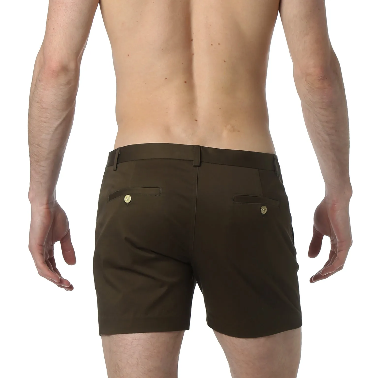 Dark Olive Solid Stretch Holler Shorts