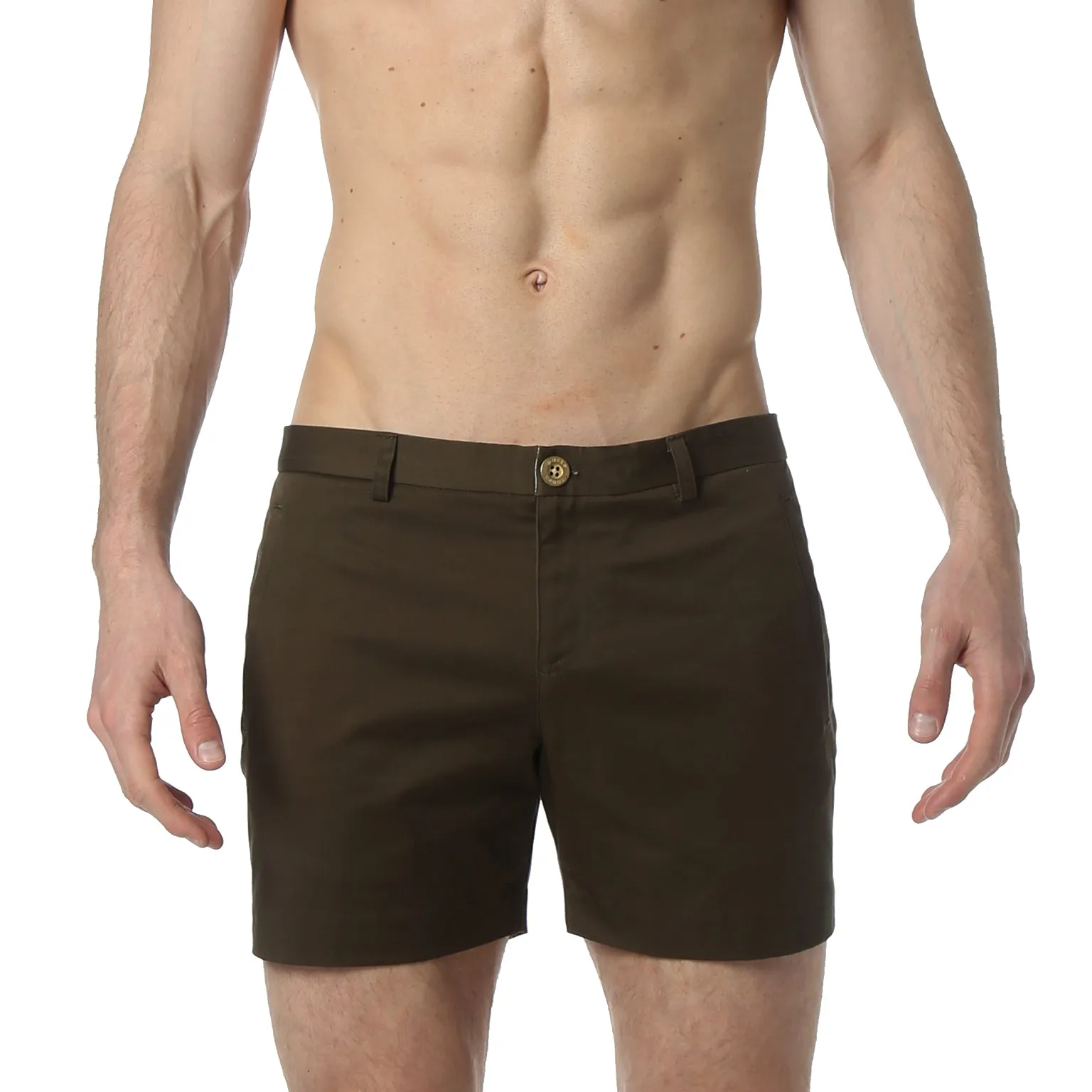 Dark Olive Solid Stretch Holler Shorts