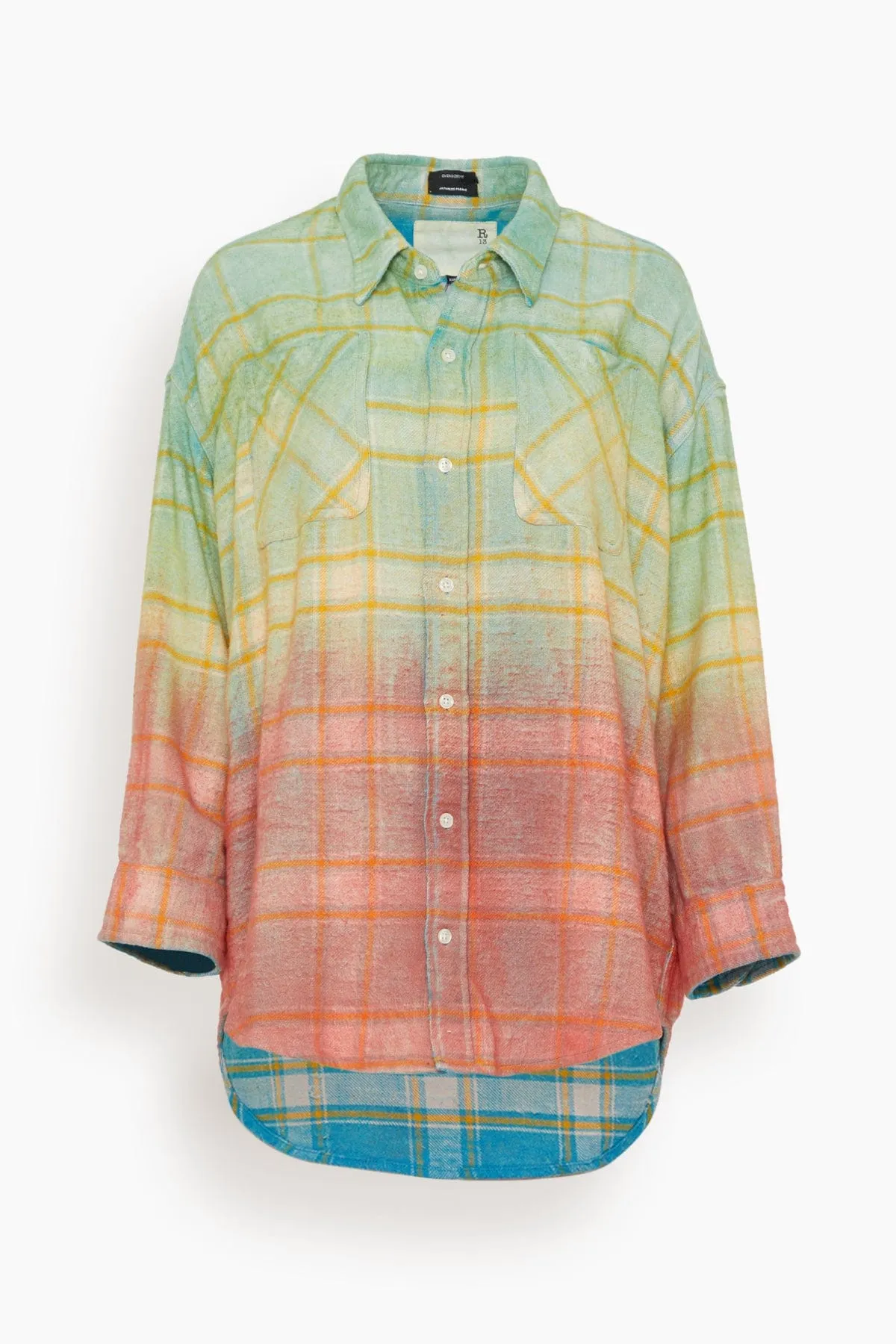 Drop Neck Workshirt in Pastel Plaid