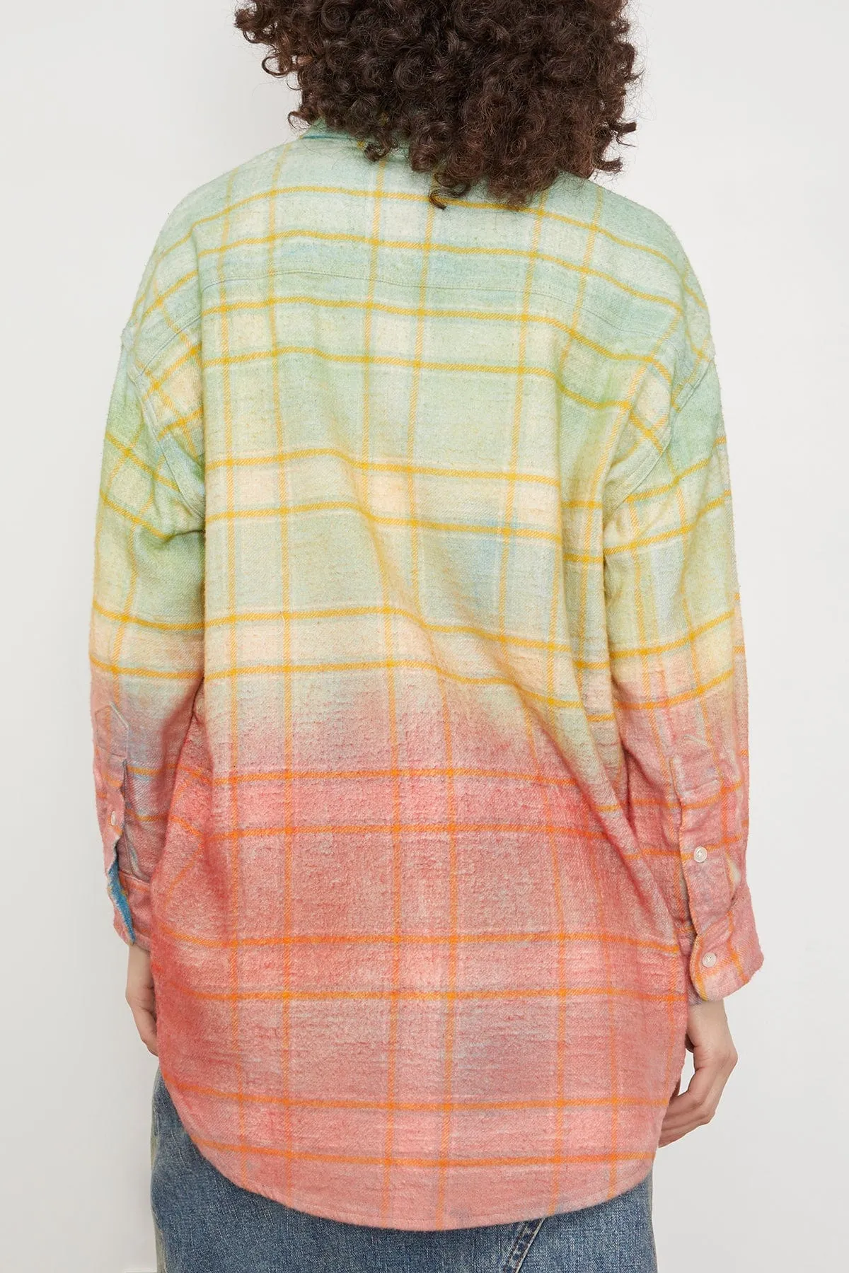 Drop Neck Workshirt in Pastel Plaid