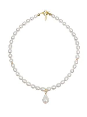 Freshwater Pearls with Baroque Pearl Pendant Necklace LN063