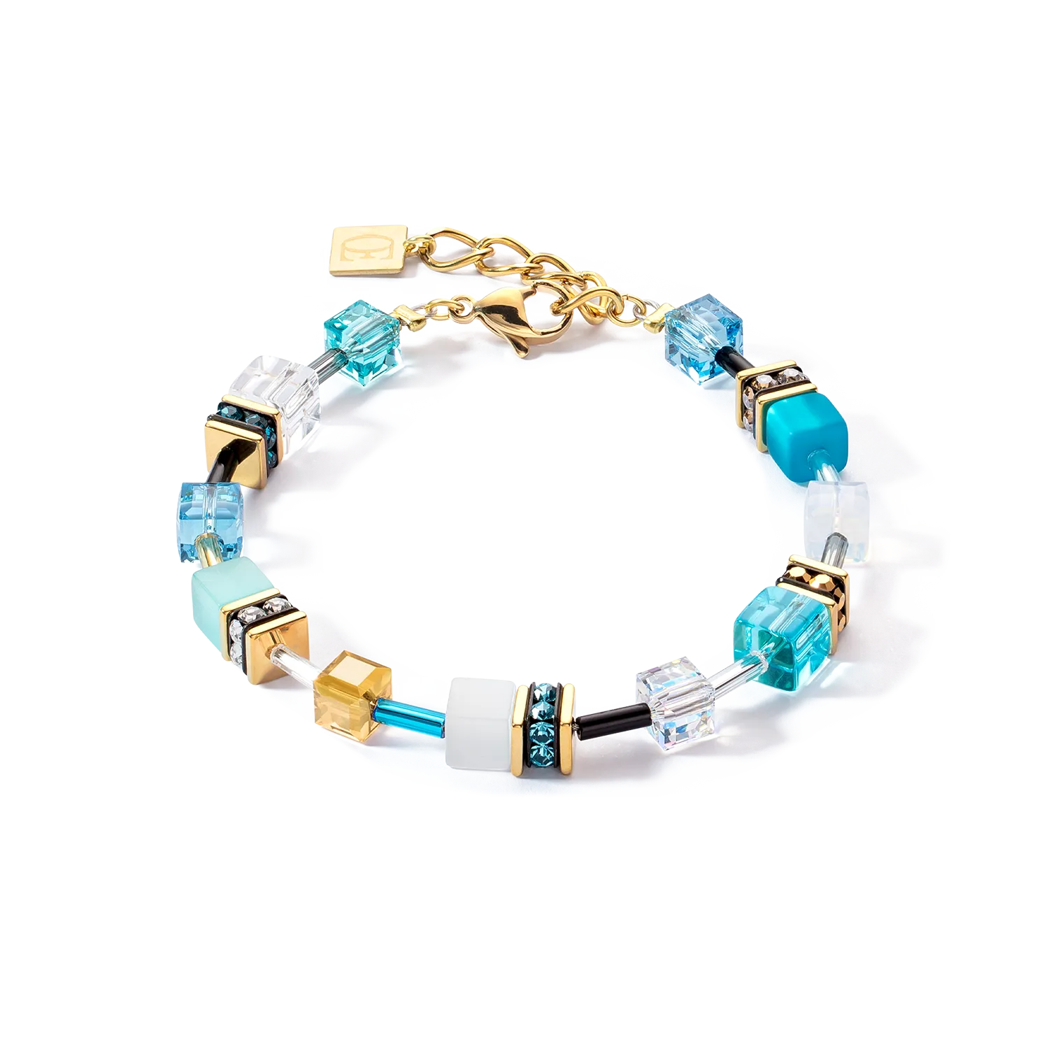 GeoCUBE® Iconic bracelet gold turquoise