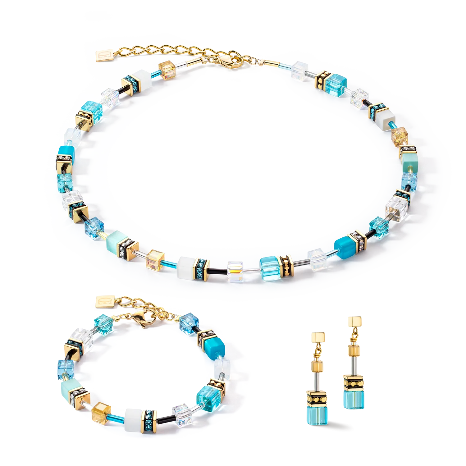 GeoCUBE® Iconic bracelet gold turquoise