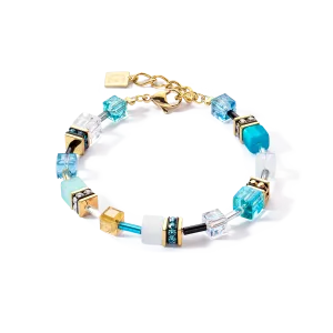 GeoCUBE® Iconic bracelet gold turquoise