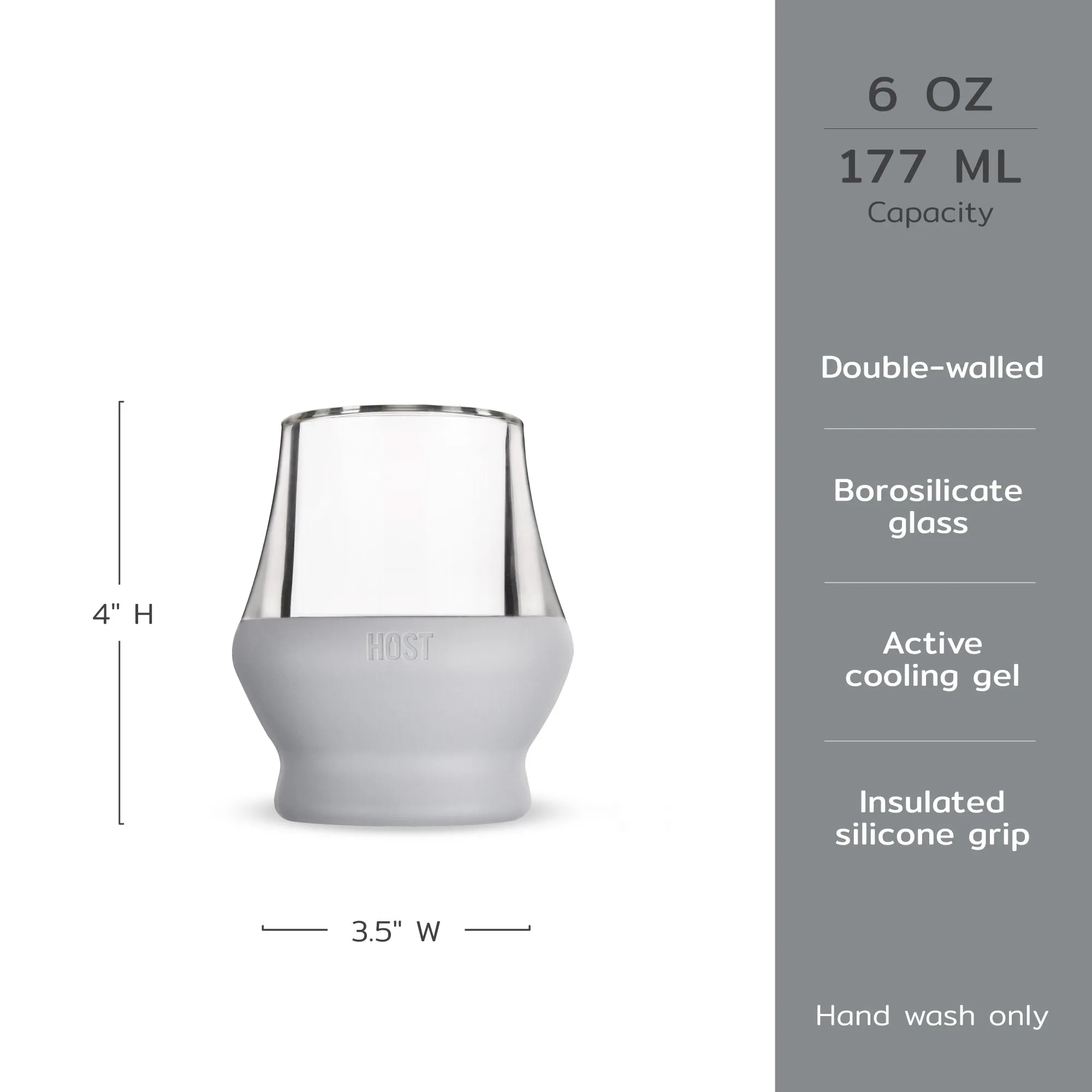 Glass  Sipping FREEZE™ Cooling Cup in Gray, Set of 2