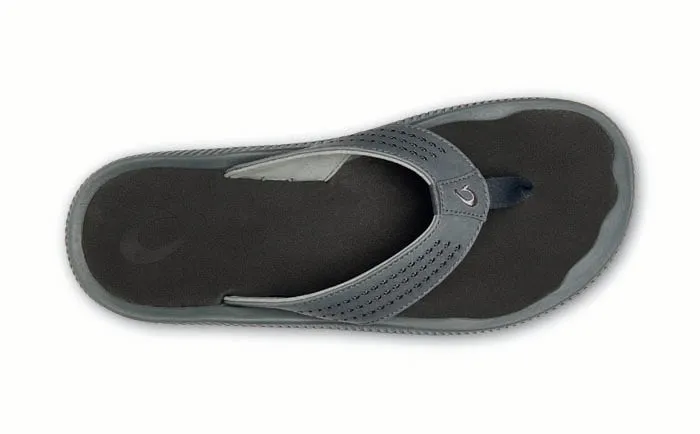 Mens Olukai Ulele in Dark Shadow/ Black