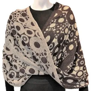 NUNO Infinity Shawl/Shrug: "Tires" (Brown)