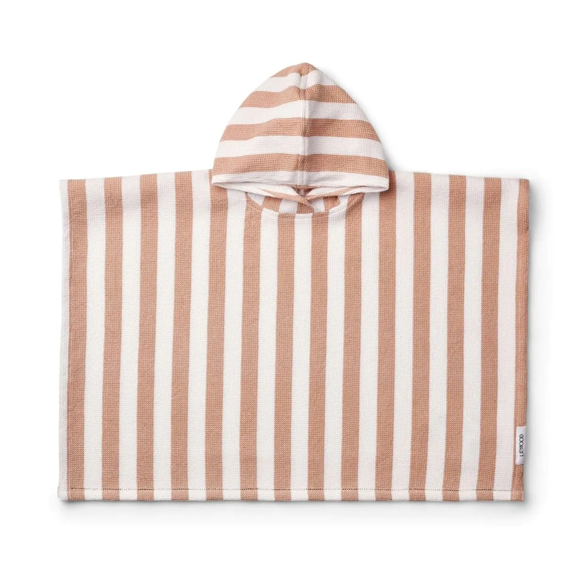 Paco Poncho Towel - White / Tuscany Rose Stripe