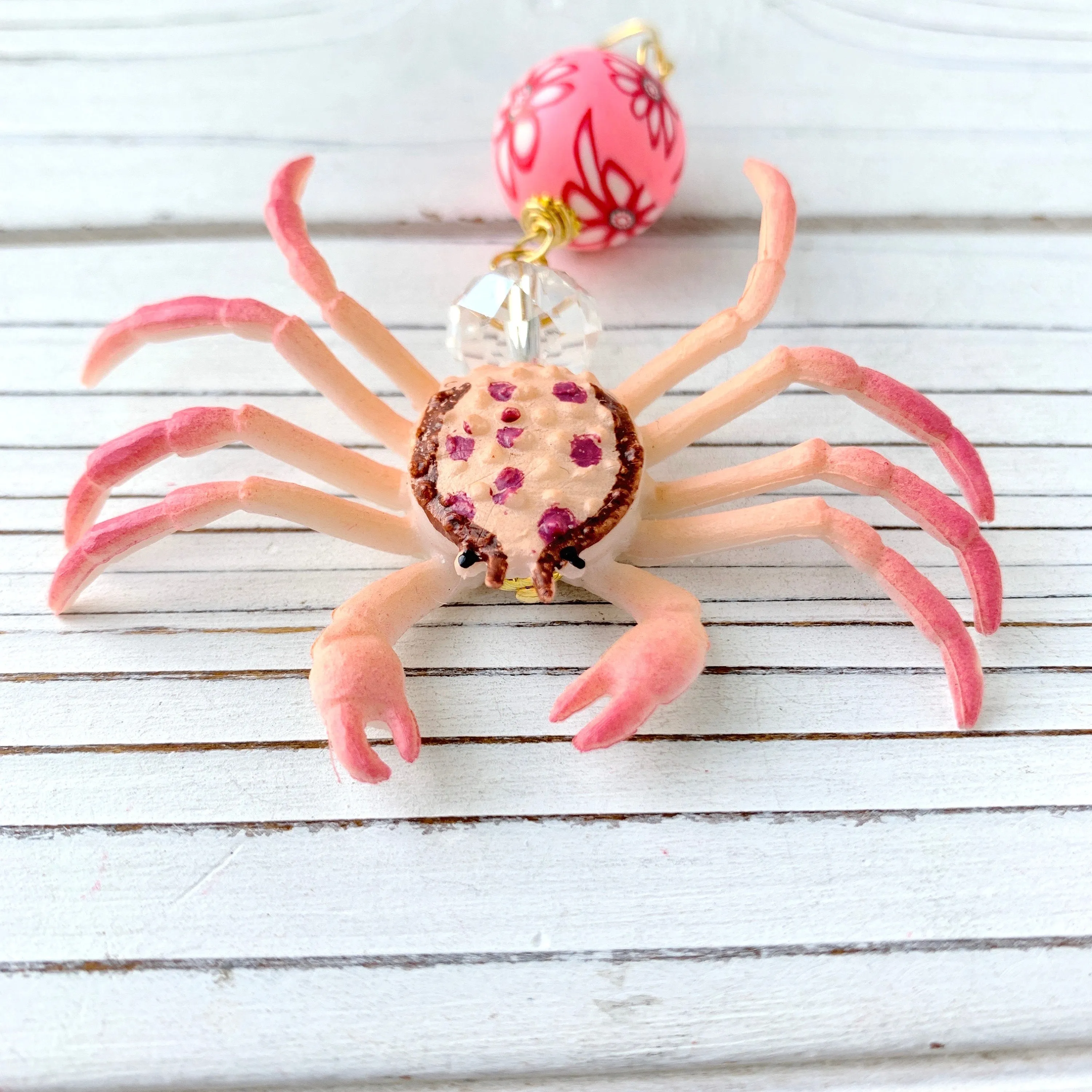 Pink Crab Statement Earrings