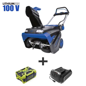 Snow Joe iON100V-21SB-RM 100-Volt iONPRO Cordless Brushless Variable Speed Single Stage Snowblower Kit | 21-Inch | W/ 5.0-Ah Battery and Charger (Certified Refurbished)