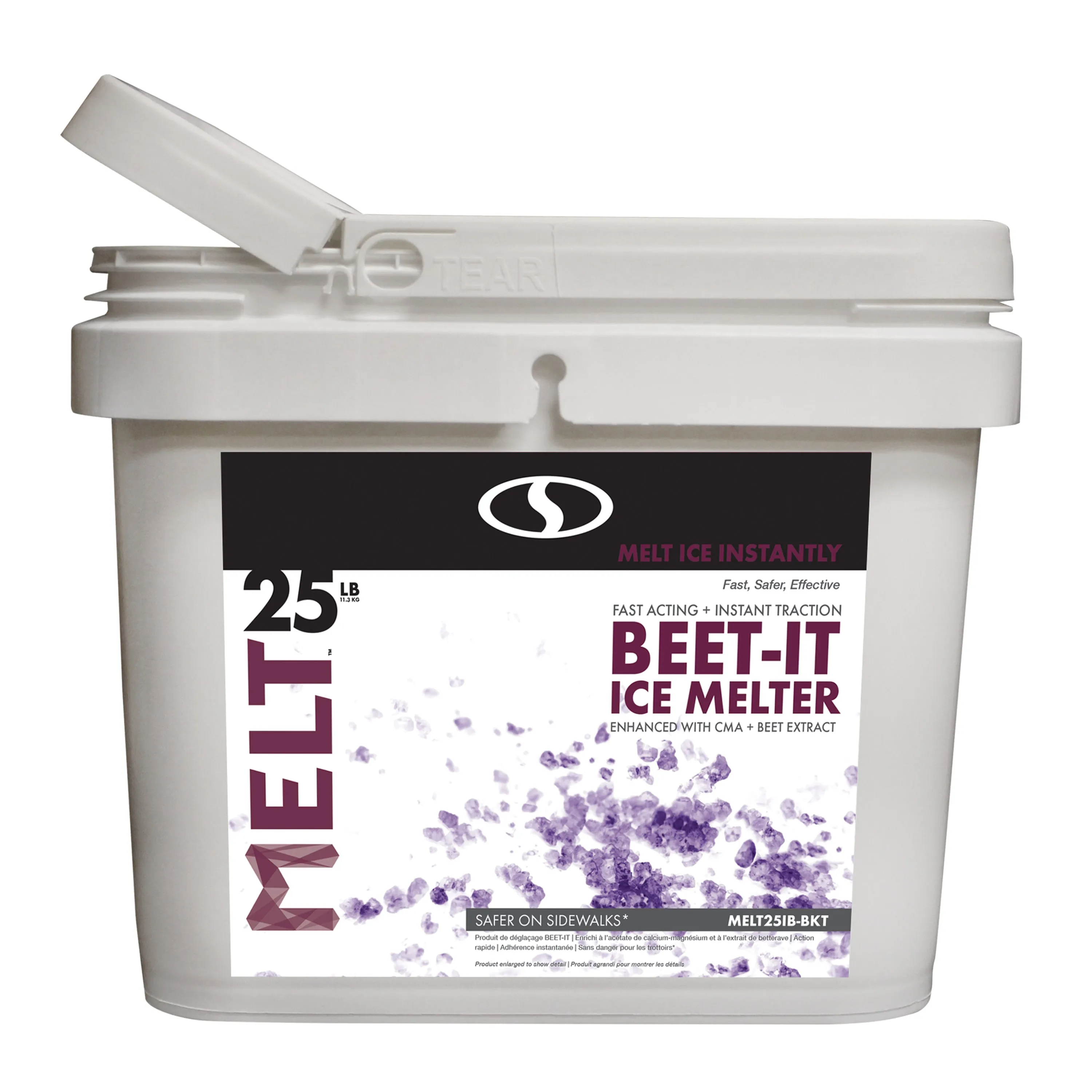 Snow Joe MELT25IB-BKT Beet-It Ice Melter w/ CMA & Beet Extract | 25-Lbs.