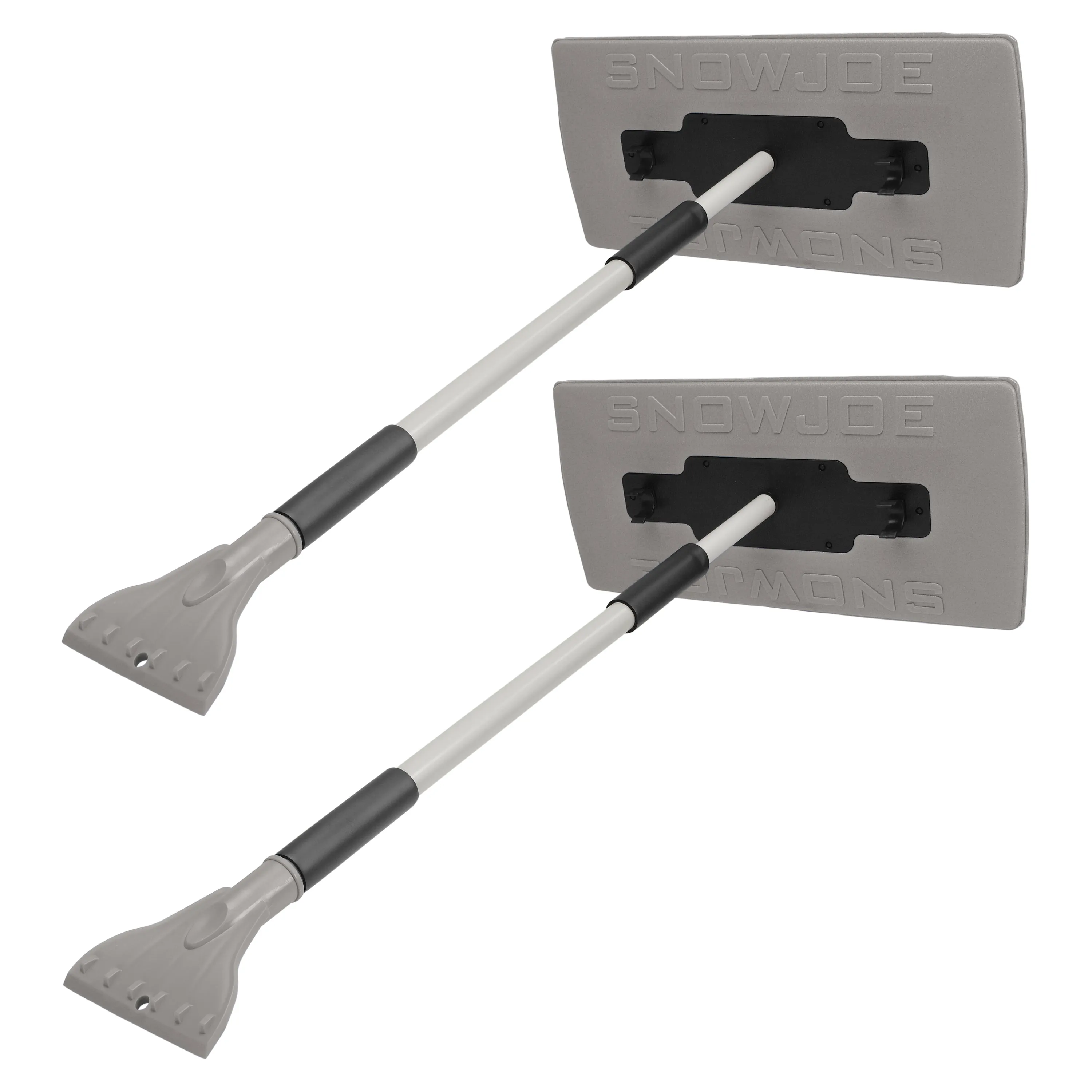 Snow Joe SJBLZD-JMB-GRY2 Jumbo Telescoping Snow Broom   Ice Scraper | 2-Pack (Gray)