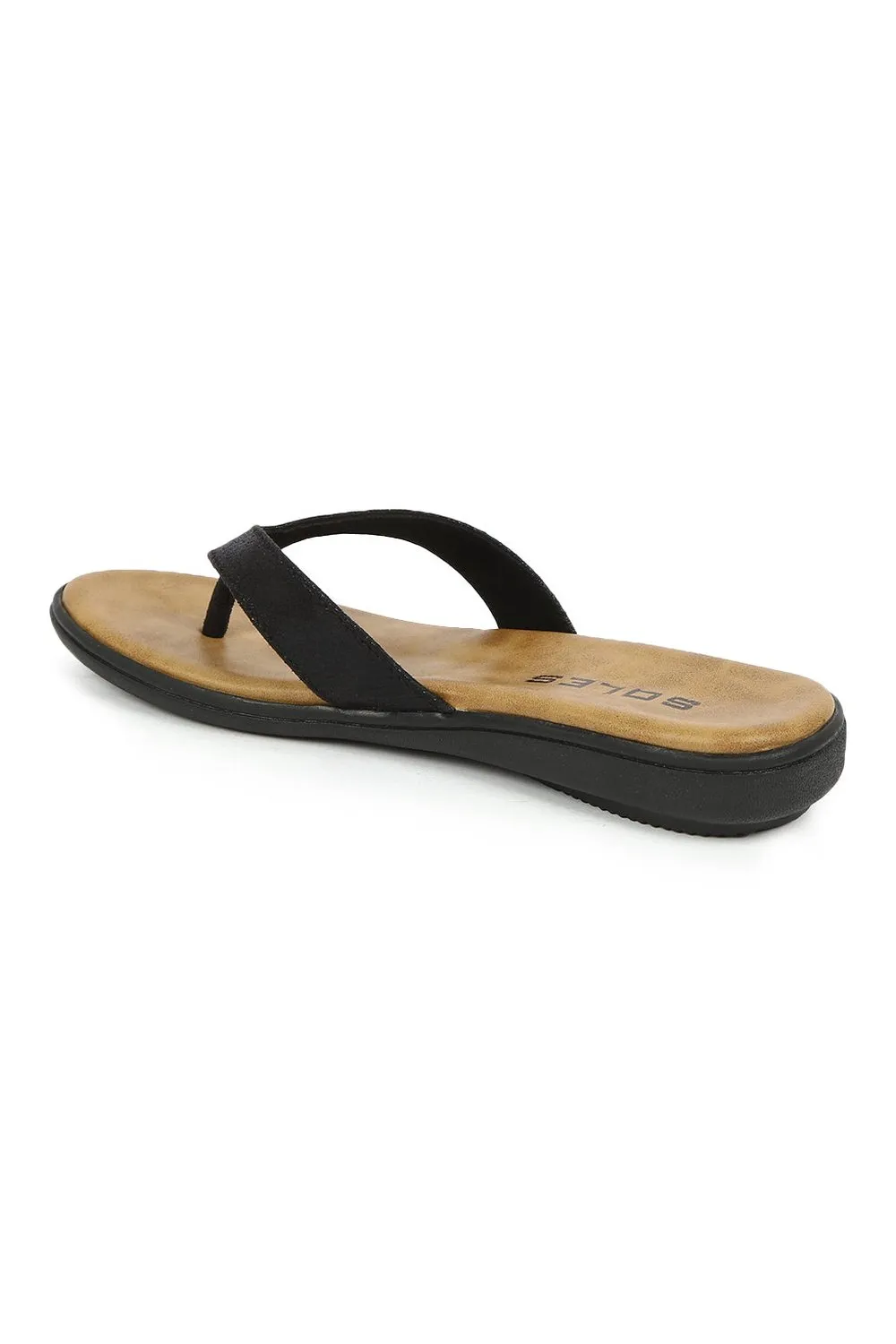 SOLES Classic Black Flat Sandals - Versatile Style for Any Occasion