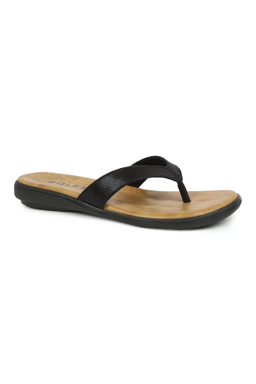 SOLES Classic Black Flat Sandals - Versatile Style for Any Occasion