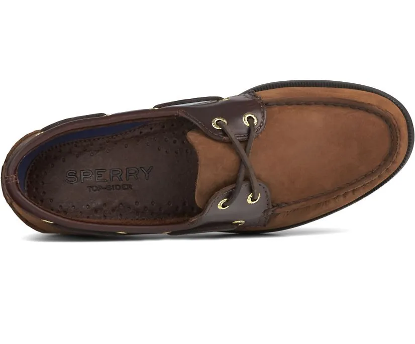 Sperry Mens Authentic Original Brown Buck Leather Boat Shoes