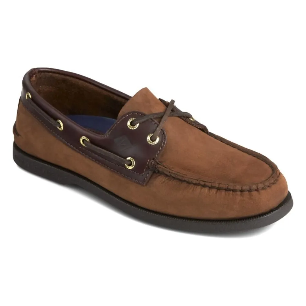 Sperry Mens Authentic Original Brown Buck Leather Boat Shoes