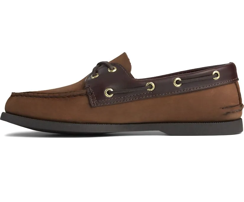 Sperry Mens Authentic Original Brown Buck Leather Boat Shoes