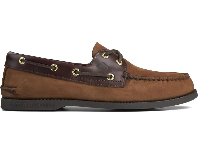 Sperry Mens Authentic Original Brown Buck Leather Boat Shoes