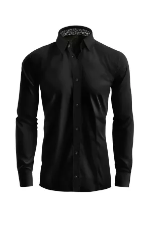 Vercini Midnight Sophisticate Shirt with Decorative Collar