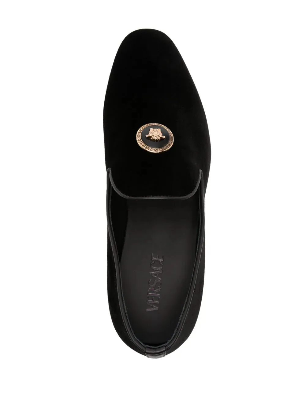 Versace Medusa Black Velvet Loafers