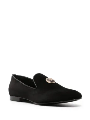 Versace Medusa Black Velvet Loafers