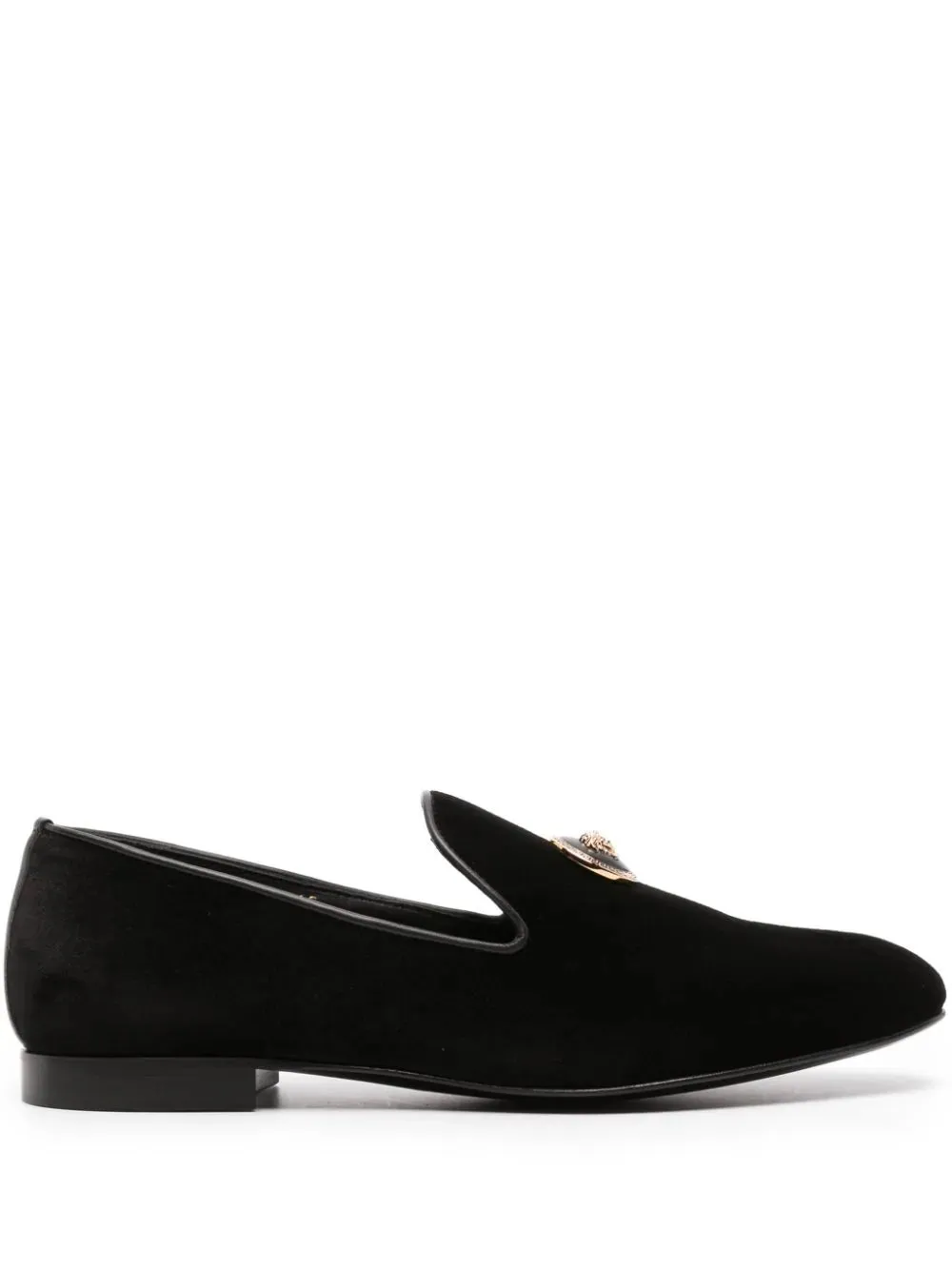 Versace Medusa Black Velvet Loafers