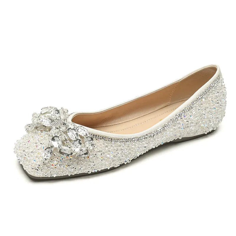 Women Fashion Crystal Comfort Soft Flats