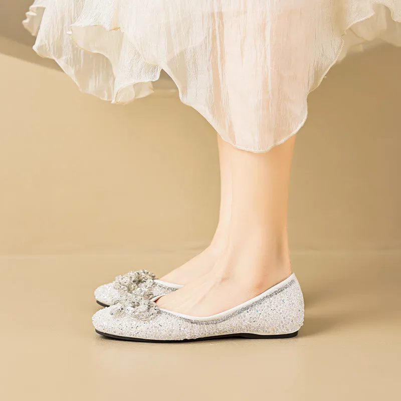 Women Fashion Crystal Comfort Soft Flats